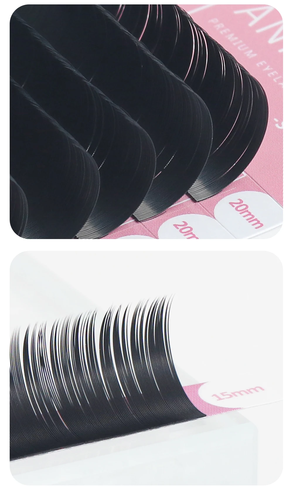 ANNAFRIS Individual Premium Eyelashes Super Soft Silk Mink 15-20mm Mixed Length Extension Volume False Lashes Supplie Cilios