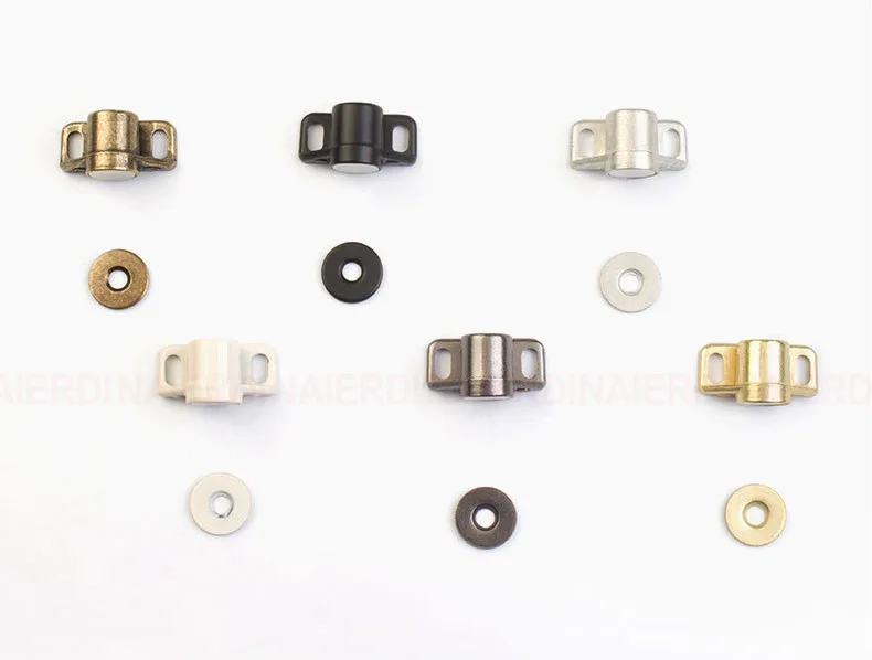 NAIERDI Strong Magnetic Cabinet Door Catches Silver Magnetic Cabinet Catches Powerful Magnet Door Closer Door Hardware