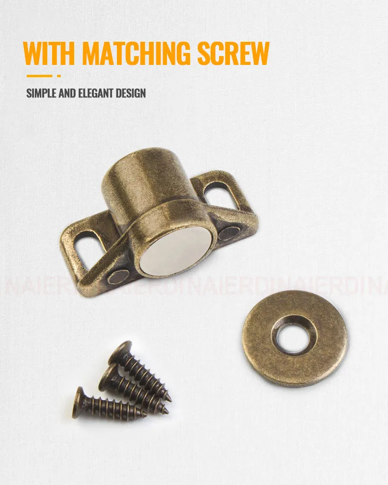 NAIERDI Strong Magnetic Cabinet Door Catches Silver Magnetic Cabinet Catches Powerful Magnet Door Closer Door Hardware