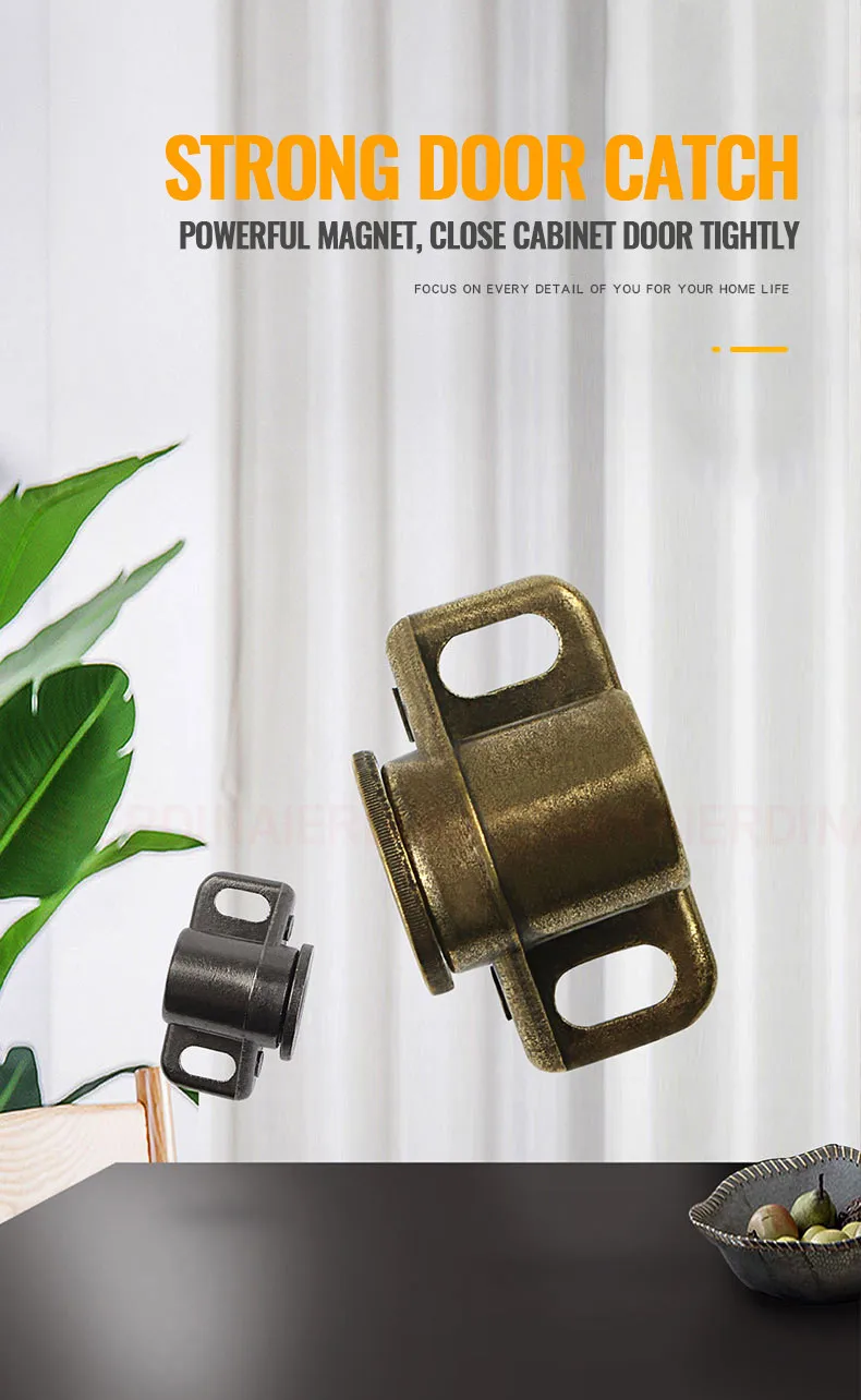 NAIERDI Strong Magnetic Cabinet Door Catches Silver Magnetic Cabinet Catches Powerful Magnet Door Closer Door Hardware