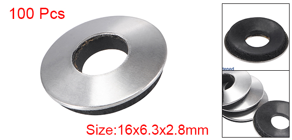 100pcs Bonded Sealing Washers Stainless Steel EPDM Rubber Backed Screw Gasket, Serves As A Cushion Protecting From Vibration