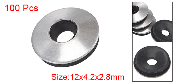 100pcs Bonded Sealing Washers Stainless Steel EPDM Rubber Backed Screw Gasket, Serves As A Cushion Protecting From Vibration