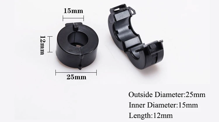 UF 16*16*8mm 25*12*15mm 16*13*8mm 8mm 15mm ID Clip-On Clamp Channel-Type Toroidal Magnetic Filter RFI EMI Cable Ferrite Core