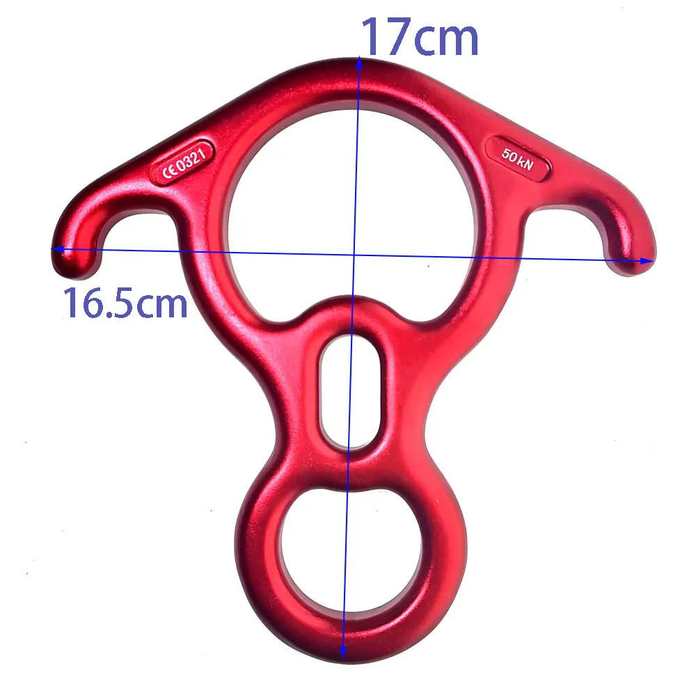 50KN Outdoor Aluminum Magnesium Alloy Rock Climbing 8 Word Ring OX Horn Hoop Abseiling Device Downhill Slow Down Descender