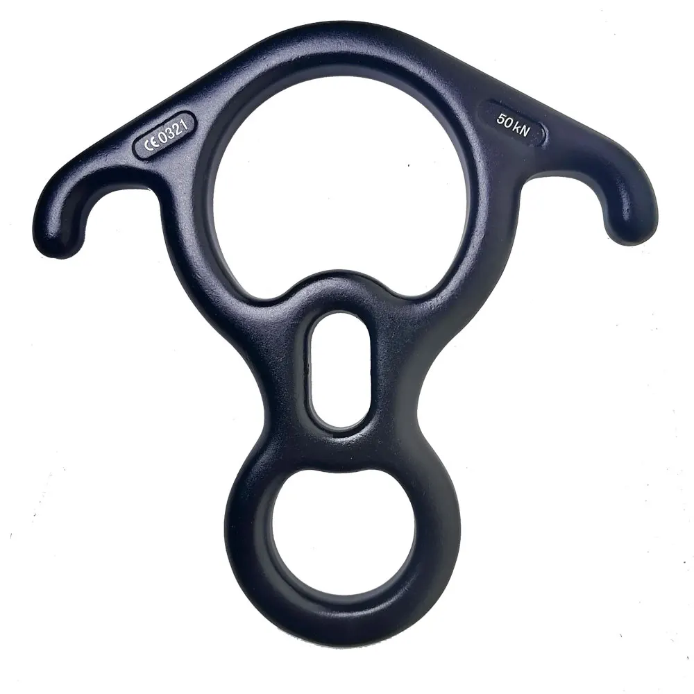 50KN Outdoor Aluminum Magnesium Alloy Rock Climbing 8 Word Ring OX Horn Hoop Abseiling Device Downhill Slow Down Descender