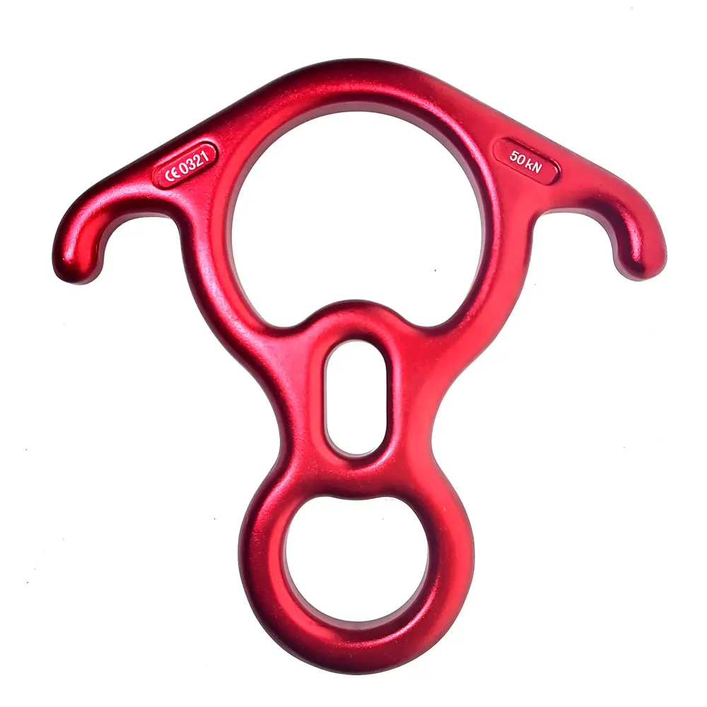 50KN Outdoor Aluminum Magnesium Alloy Rock Climbing 8 Word Ring OX Horn Hoop Abseiling Device Downhill Slow Down Descender