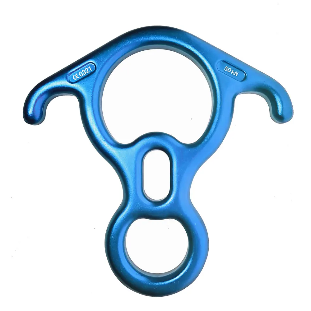 50KN Outdoor Aluminum Magnesium Alloy Rock Climbing 8 Word Ring OX Horn Hoop Abseiling Device Downhill Slow Down Descender