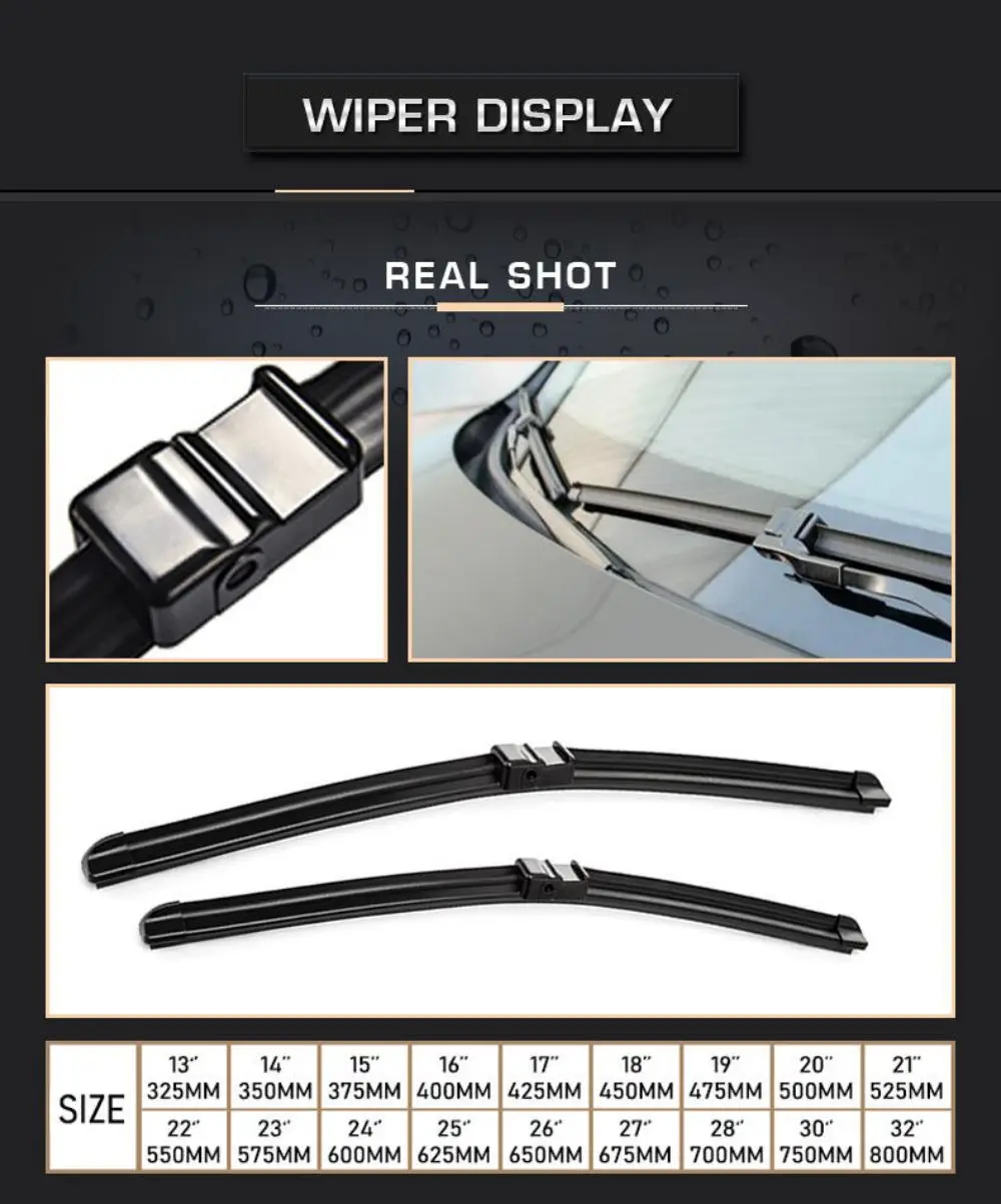 For BMW X3 F25 2010-2017 2011 2012 2013 2014 Wiper Front & Rear Wiper Blades Windshield Windscreen Window Brushes 26"+20"+13"