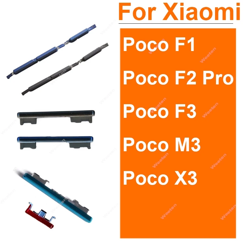 Power On/Off Side Button For Xiaomi Poco F1 F2 F3 M3 X3 Volume Audio Control Side Key Button Repair Replacement Parts