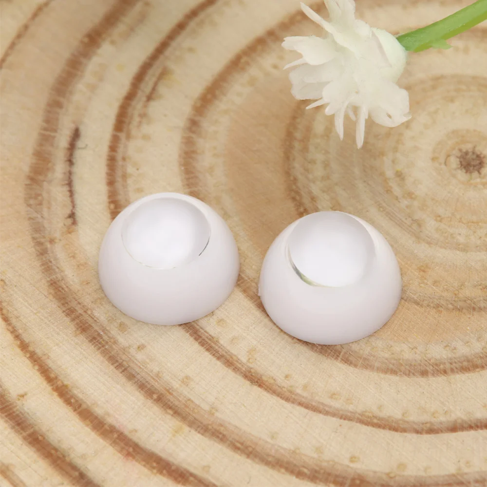 1Set 8~26mm Safety Acrylic Doll Eyes Half Round Eyeball Transparent&Black Eye Patch DIY Doll Toys Accessories Gifts