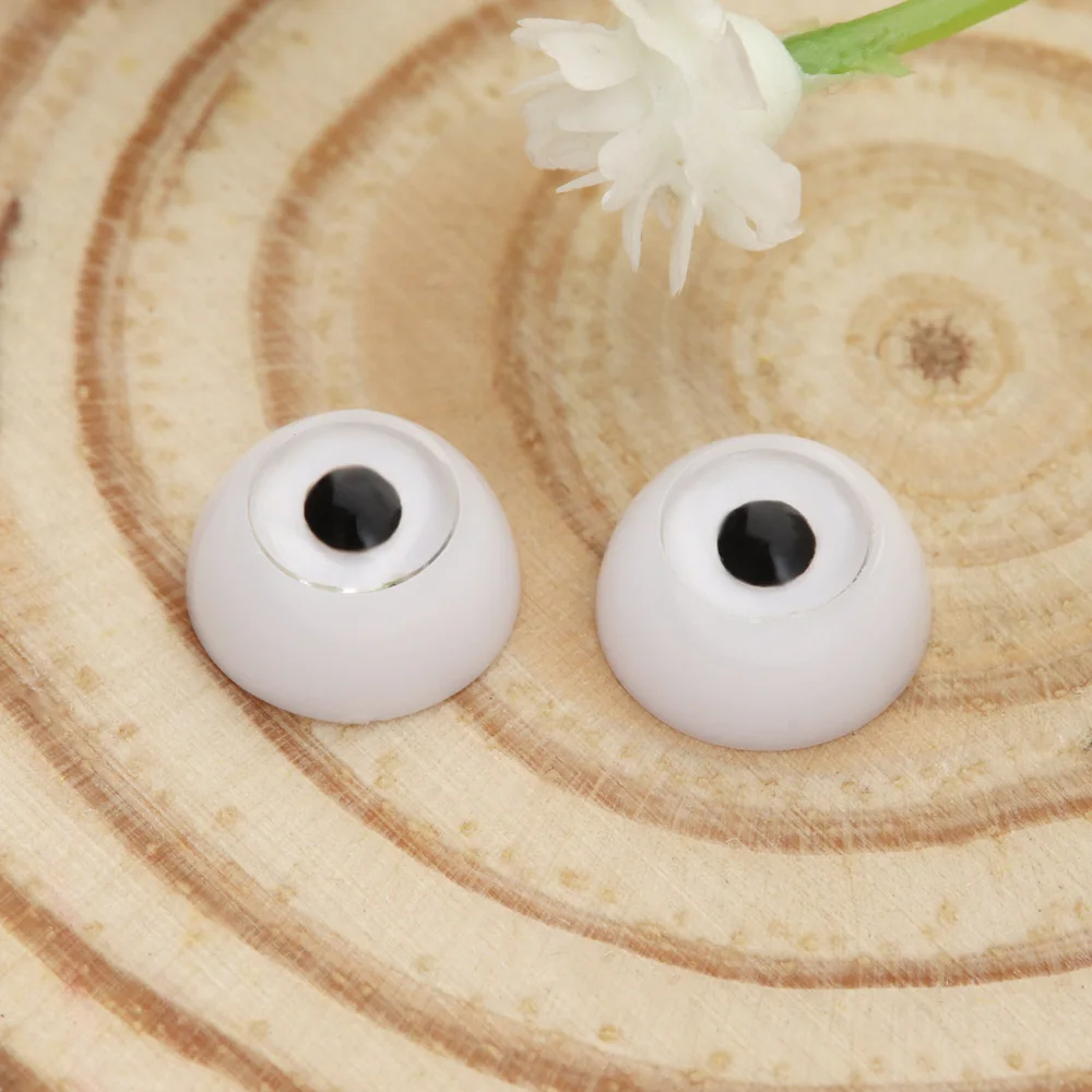 1Set 8~26mm Safety Acrylic Doll Eyes Half Round Eyeball Transparent&Black Eye Patch DIY Doll Toys Accessories Gifts