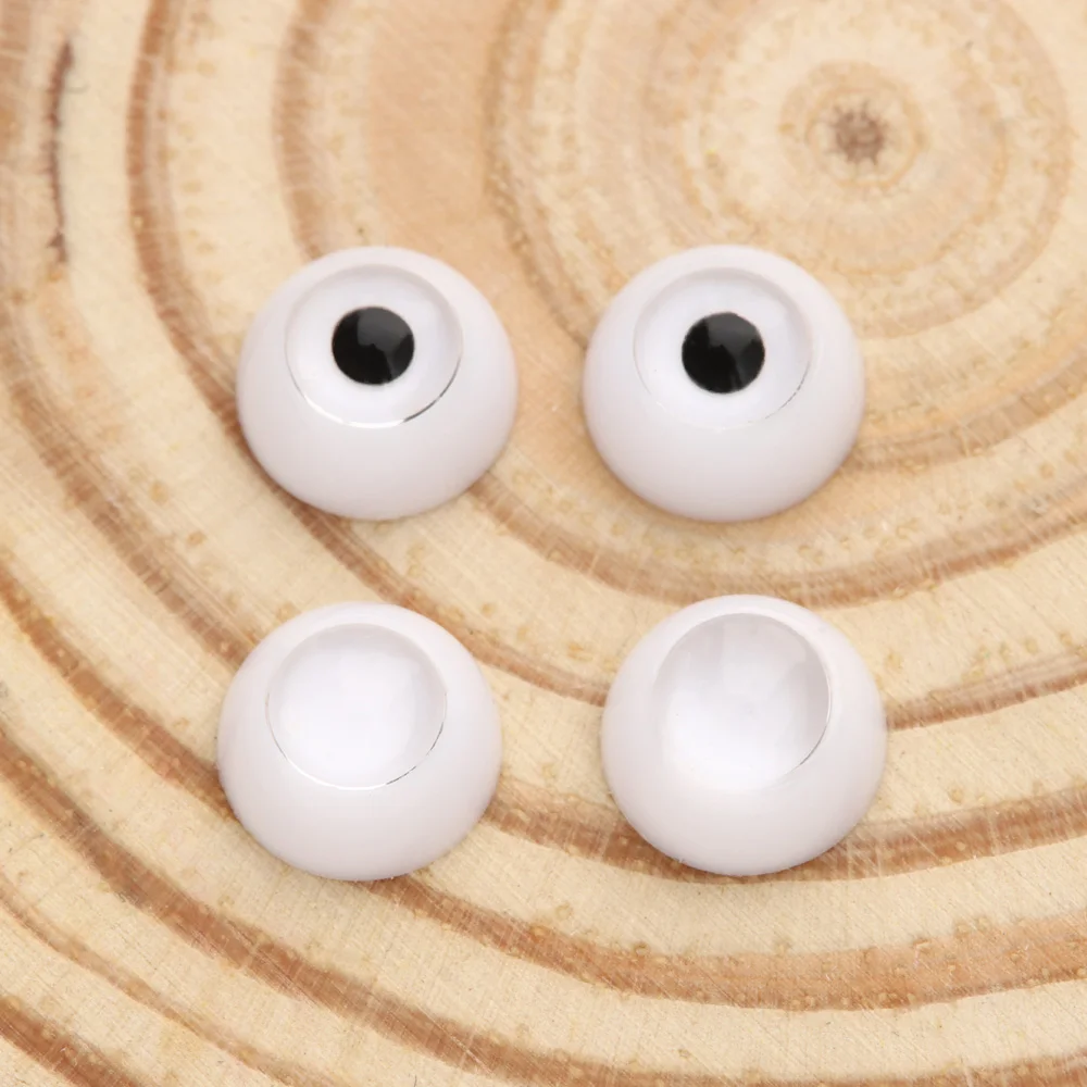 1Set 8~26mm Safety Acrylic Doll Eyes Half Round Eyeball Transparent&Black Eye Patch DIY Doll Toys Accessories Gifts