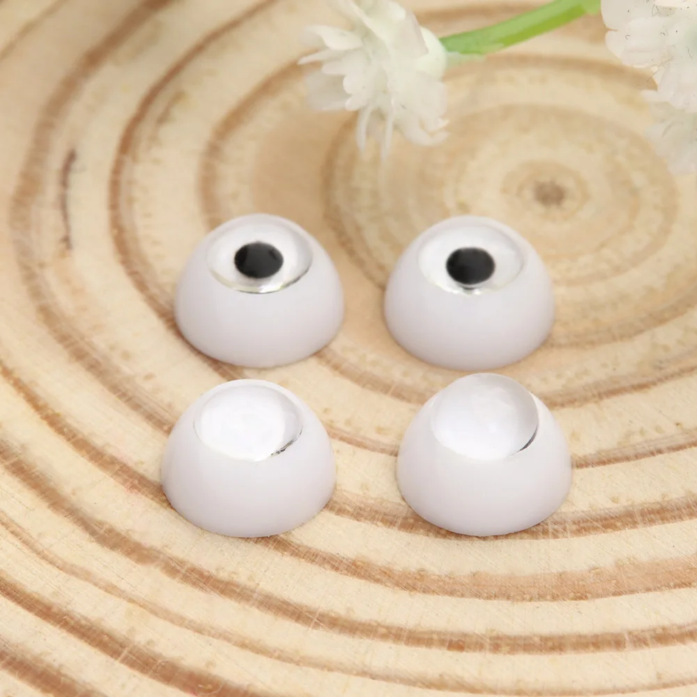 1Set 8~26mm Safety Acrylic Doll Eyes Half Round Eyeball Transparent&Black Eye Patch DIY Doll Toys Accessories Gifts
