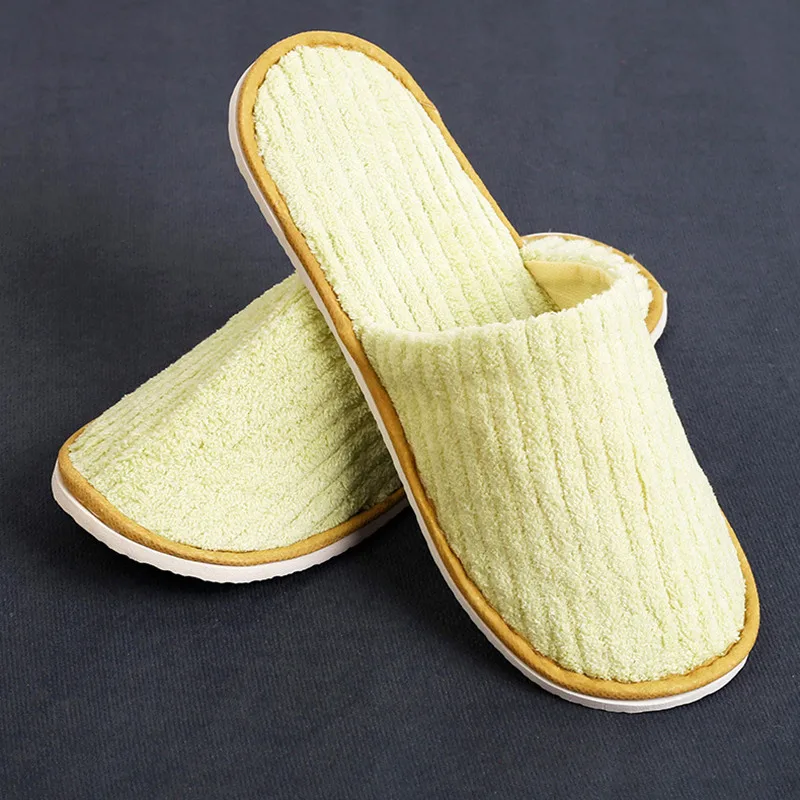 5 Pairs/Lot Mix Colors Men Women Disposable Hotel Slippers Cotton Slides Home Travel SPA Slipper Hospitality Cheap Footwear