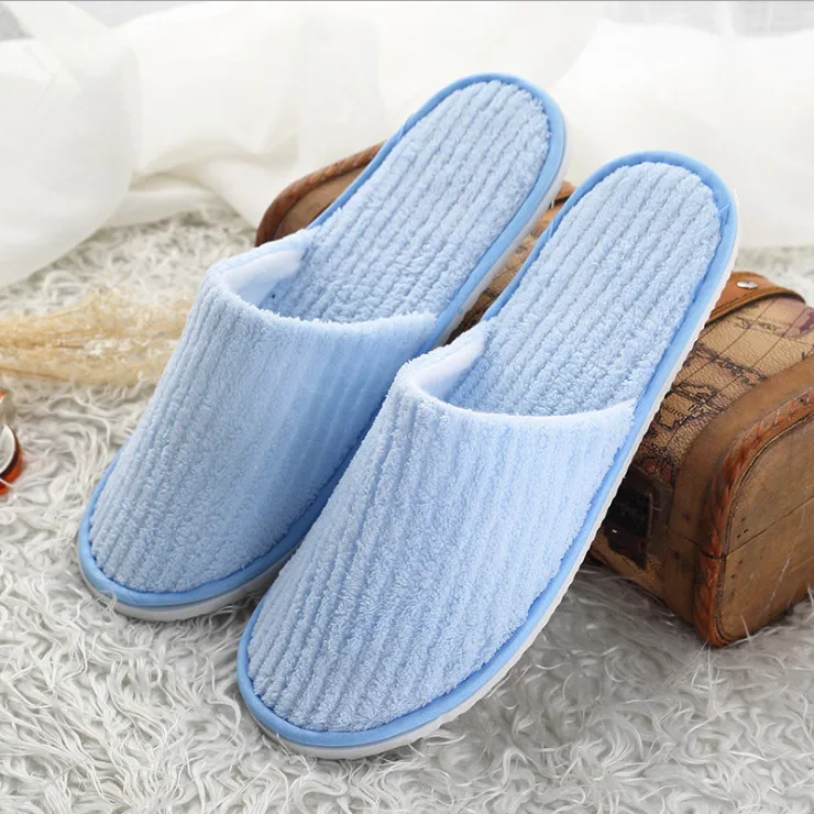 5 Pairs/Lot Mix Colors Men Women Disposable Hotel Slippers Cotton Slides Home Travel SPA Slipper Hospitality Cheap Footwear