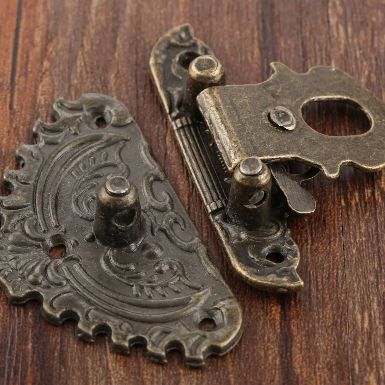 1pc Antique Bronze Hasp Latch Jewelry Wooden Box Lock Mini Cabinet Buckle Case Locks Decorative Handle 50*56mm