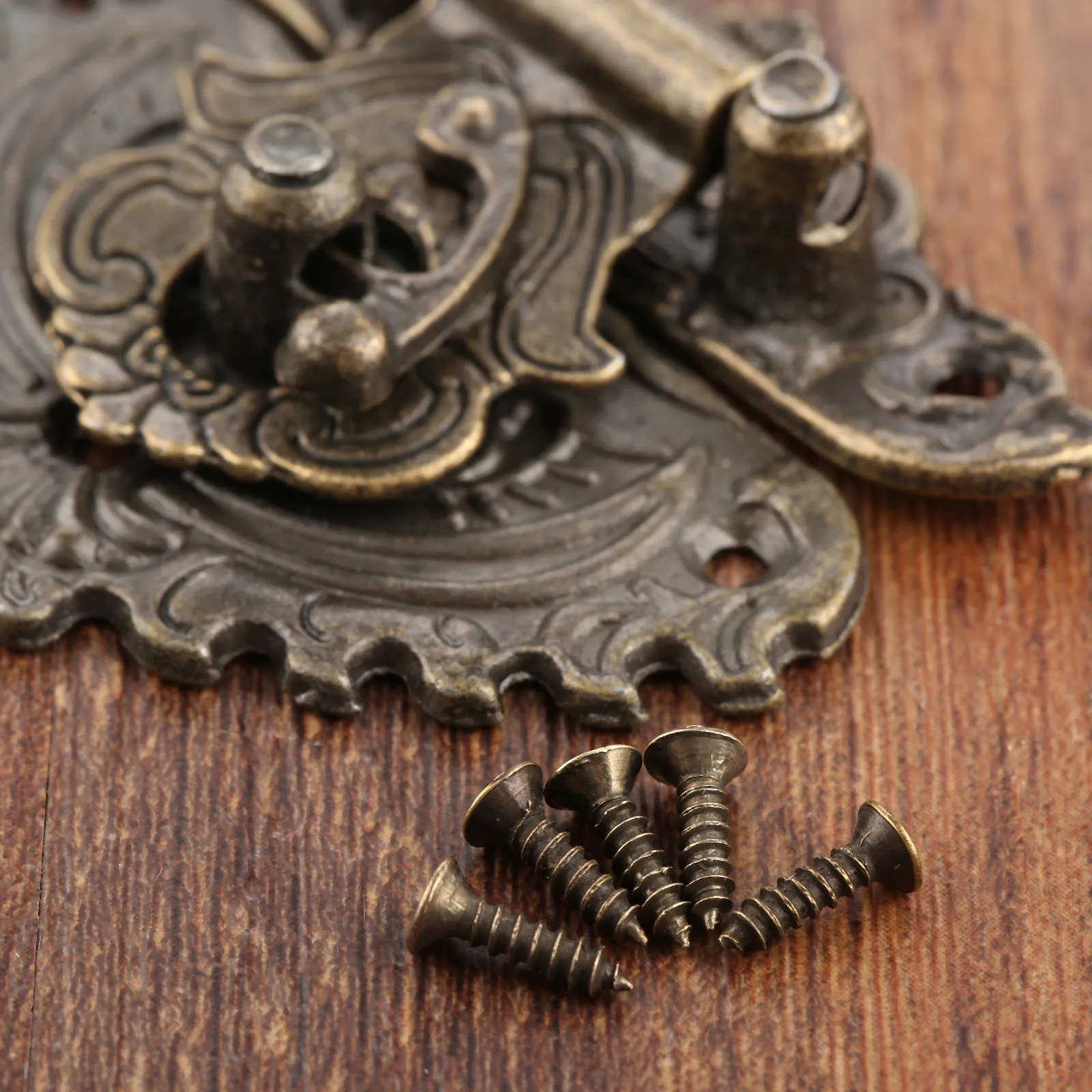1pc Antique Bronze Hasp Latch Jewelry Wooden Box Lock Mini Cabinet Buckle Case Locks Decorative Handle 50*56mm