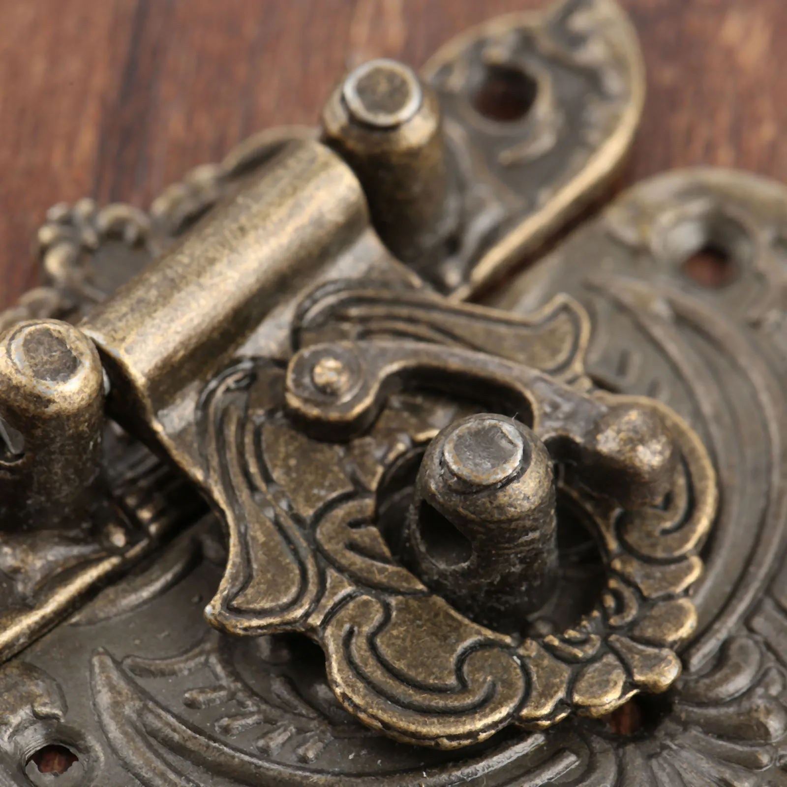 1pc Antique Bronze Hasp Latch Jewelry Wooden Box Lock Mini Cabinet Buckle Case Locks Decorative Handle 50*56mm