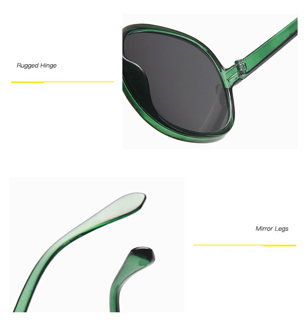New Round Frame Sunglasses Women Retro Brand Designer Brown Black Oversized Lady Sun Glasses Female Fashion Outdoor Driving