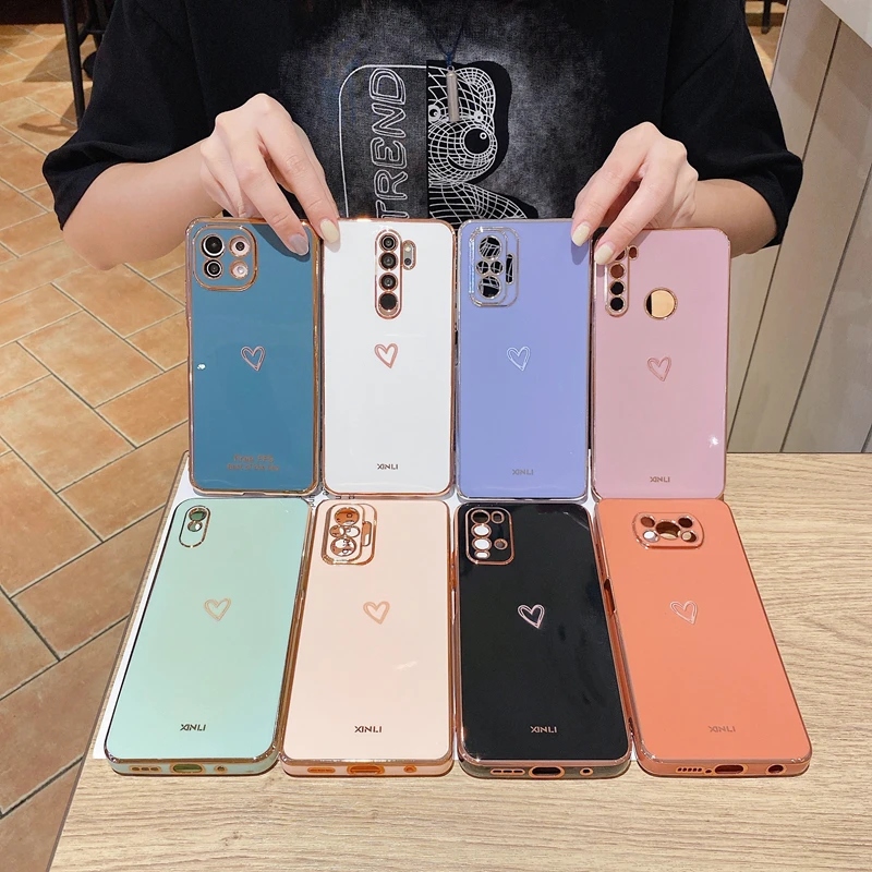 Love Heart Phone Case On For Samsung Galaxy A32 A 32 A52 A72 A 52 4G 5G A52S A53 A23 A33 A73 A12 A54 A34 Silicone Luxury Cover