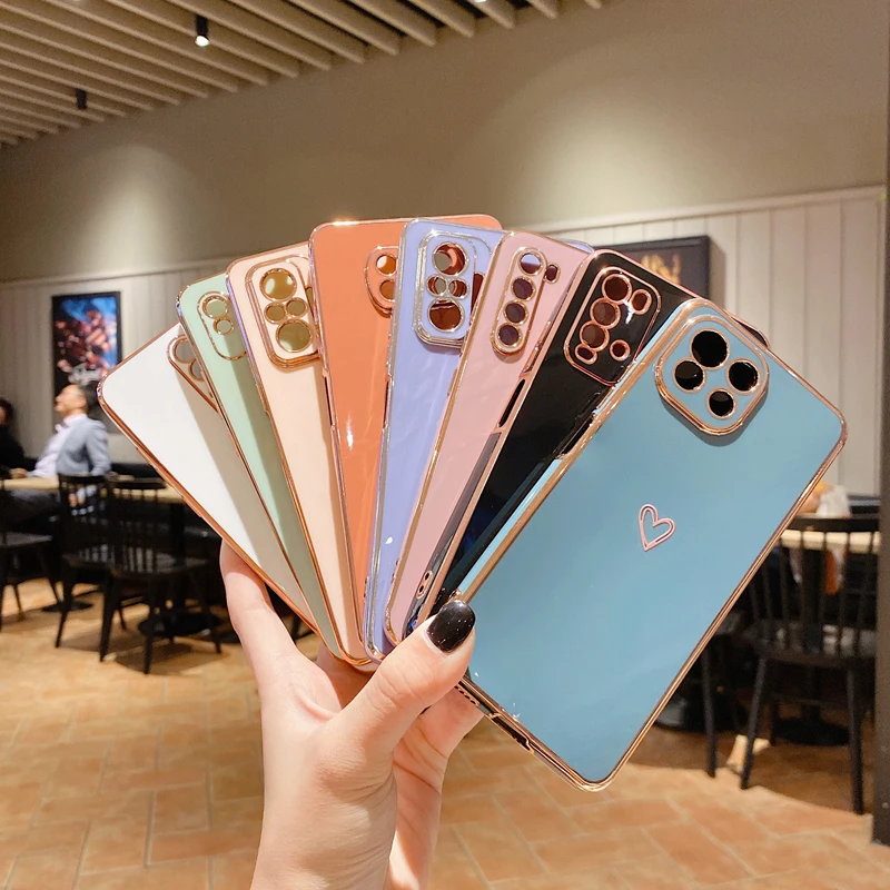Love Heart Phone Case On For Samsung Galaxy A32 A 32 A52 A72 A 52 4G 5G A52S A53 A23 A33 A73 A12 A54 A34 Silicone Luxury Cover