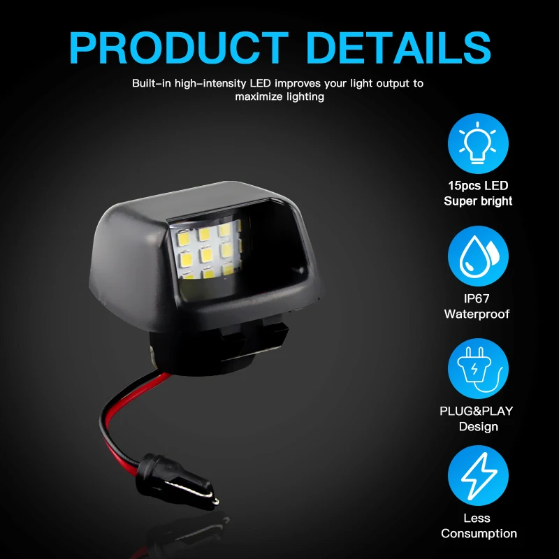 2X For Nissan Armada Frontier Navara Titan Xterra For Suzuki Equator High Brightness LED License Plate Light Number Plate Lamp