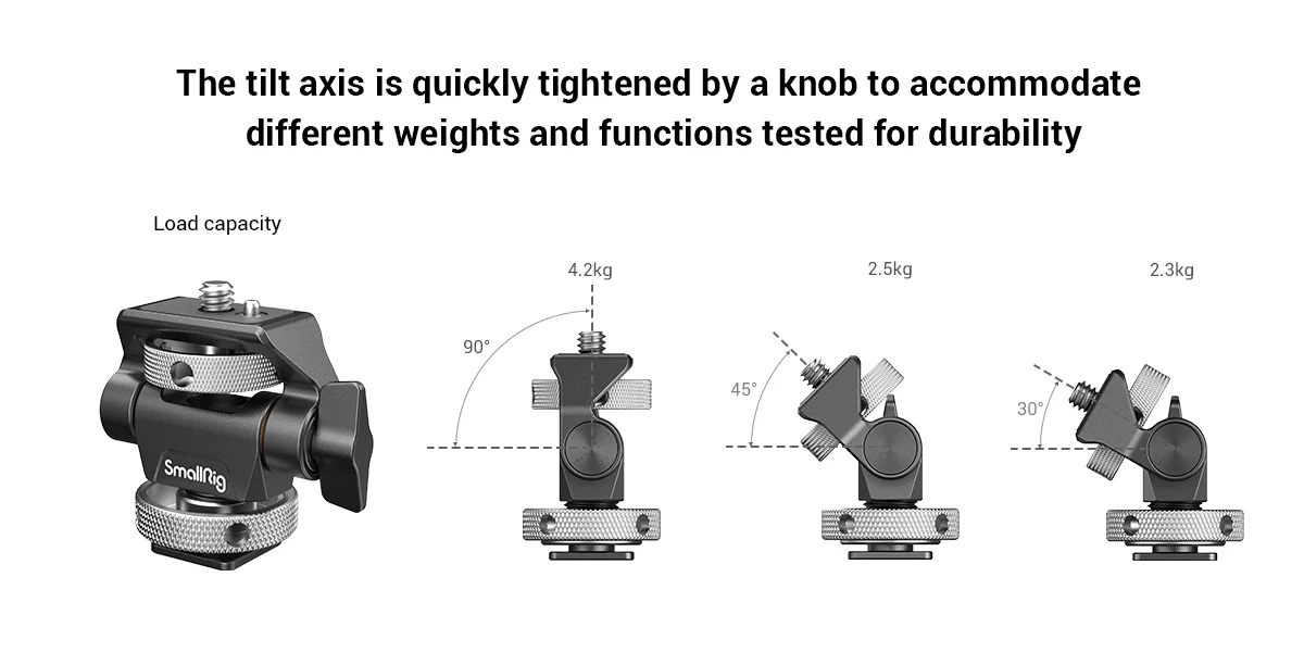 SmallRig Quick Release Monitor Holder Camera Clamp Swivel and Adjustable Monitor Mount with Cold Shoe/ARRI/NATO Mount 2905B