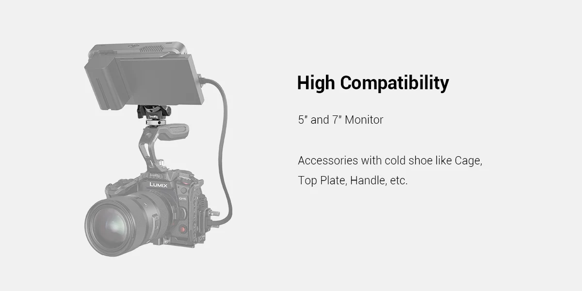 SmallRig Quick Release Monitor Holder Camera Clamp Swivel and Adjustable Monitor Mount with Cold Shoe/ARRI/NATO Mount 2905B