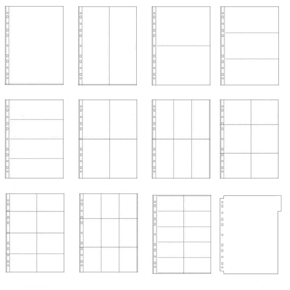 PLRBOK A4 Clear 10 Pcs Photo Album Refill Pages File Protector 4 Hole 6×4 10×15 4 Ring Binder Photocards Postcard Card Notebook