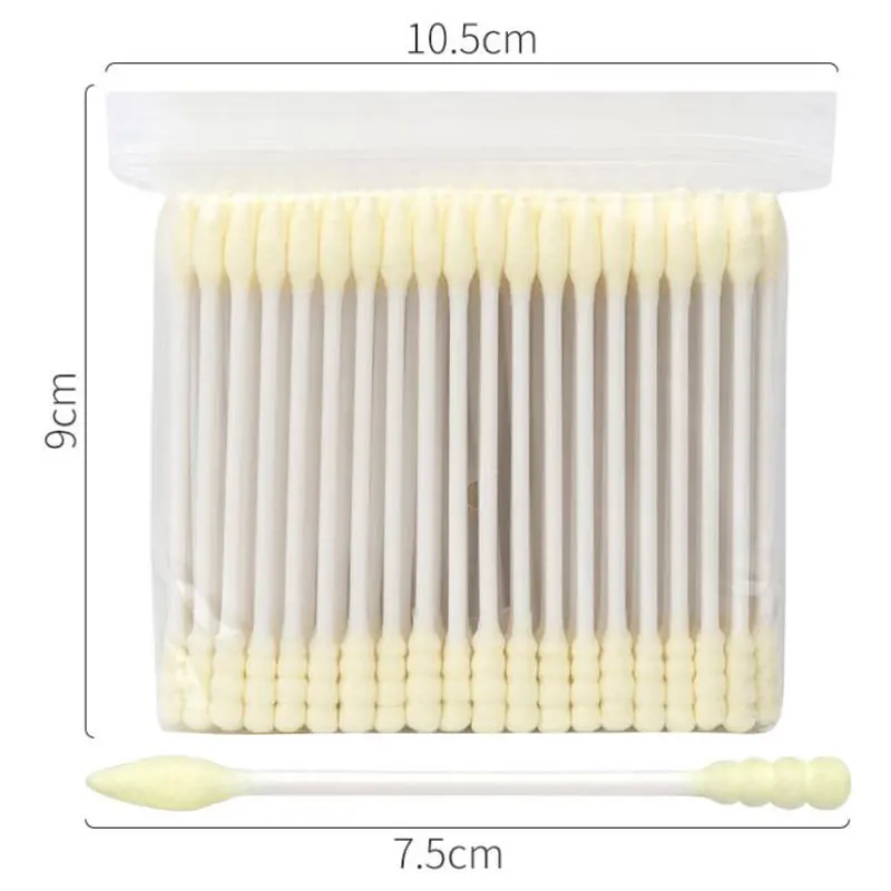 100pcs Double Head Cotton Swab Wood Sticks Disposable Buds Cotton For Beauty Makeup Nose Ears Cleaning Health Care Tools