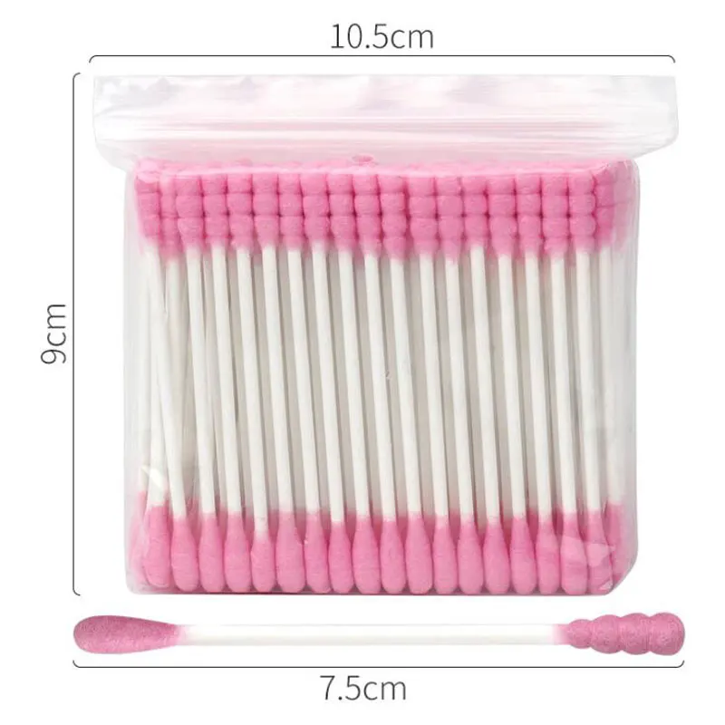 100pcs Double Head Cotton Swab Wood Sticks Disposable Buds Cotton For Beauty Makeup Nose Ears Cleaning Health Care Tools