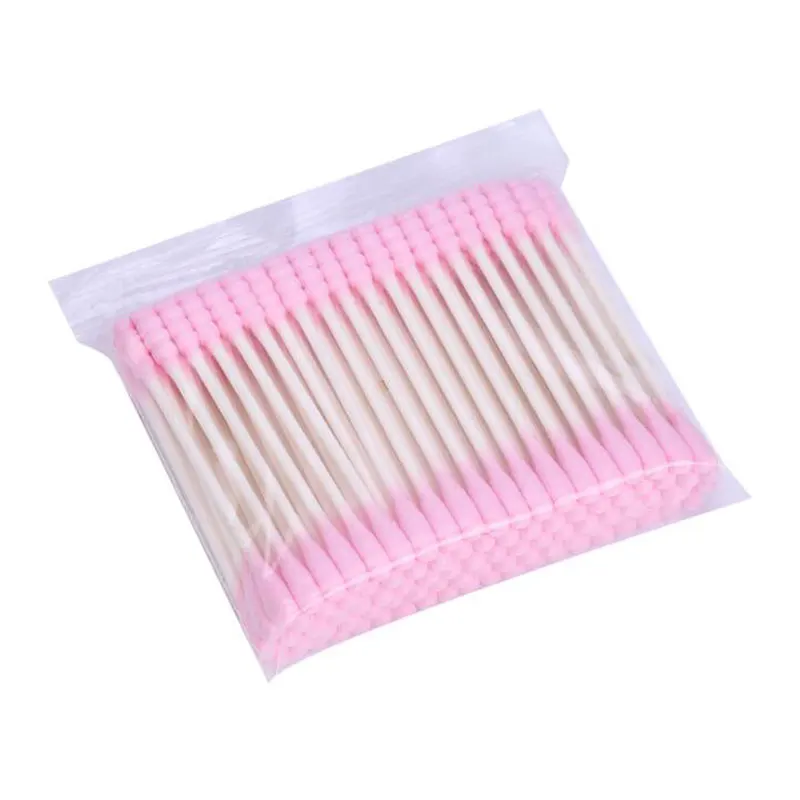 100pcs Double Head Cotton Swab Wood Sticks Disposable Buds Cotton For Beauty Makeup Nose Ears Cleaning Health Care Tools