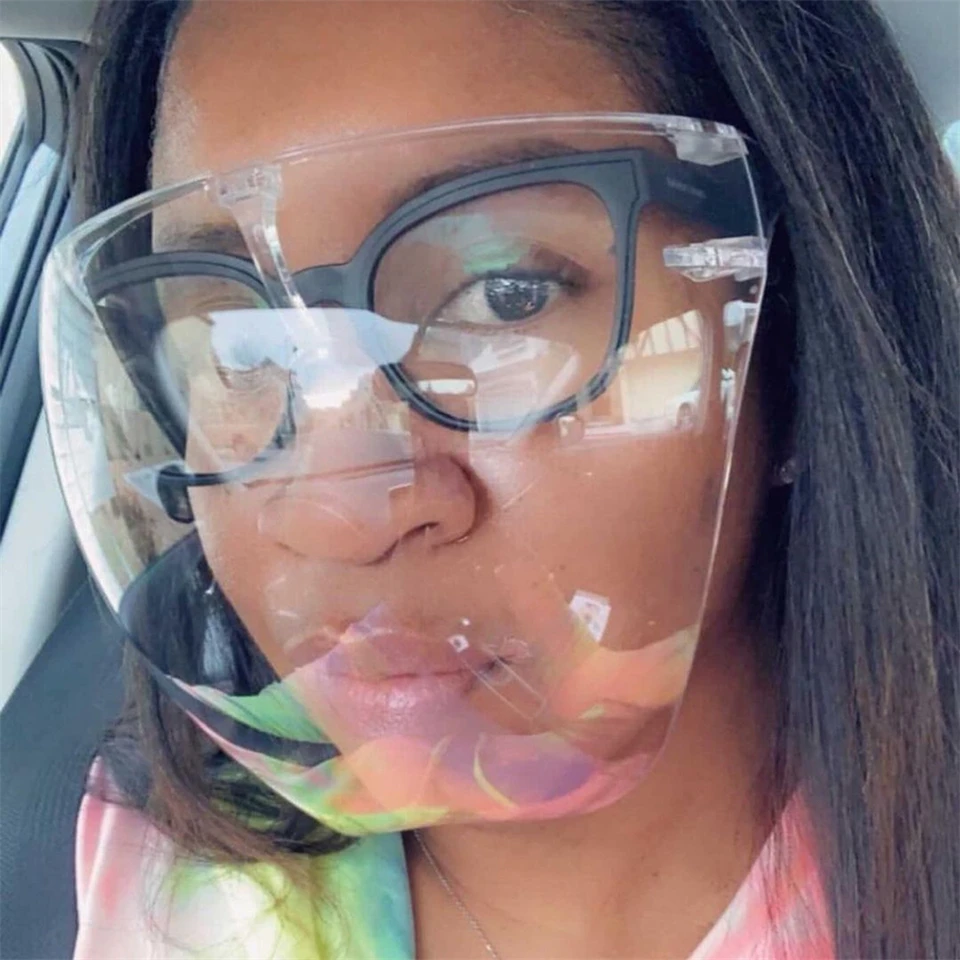 Oversized Faceshield Protective Glasses Goggles Men Women Anti-Spray Mask Protective Anti-Fogging Safety Sunglasses UV400 Shades