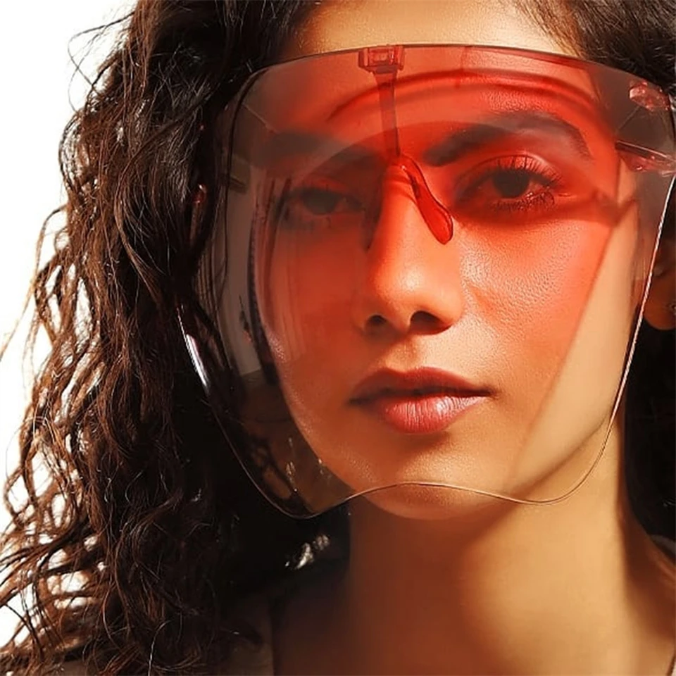 Oversized Faceshield Protective Glasses Goggles Men Women Anti-Spray Mask Protective Anti-Fogging Safety Sunglasses UV400 Shades