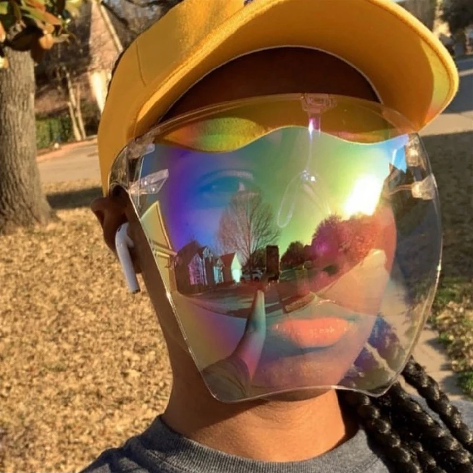 Oversized Faceshield Protective Glasses Goggles Men Women Anti-Spray Mask Protective Anti-Fogging Safety Sunglasses UV400 Shades