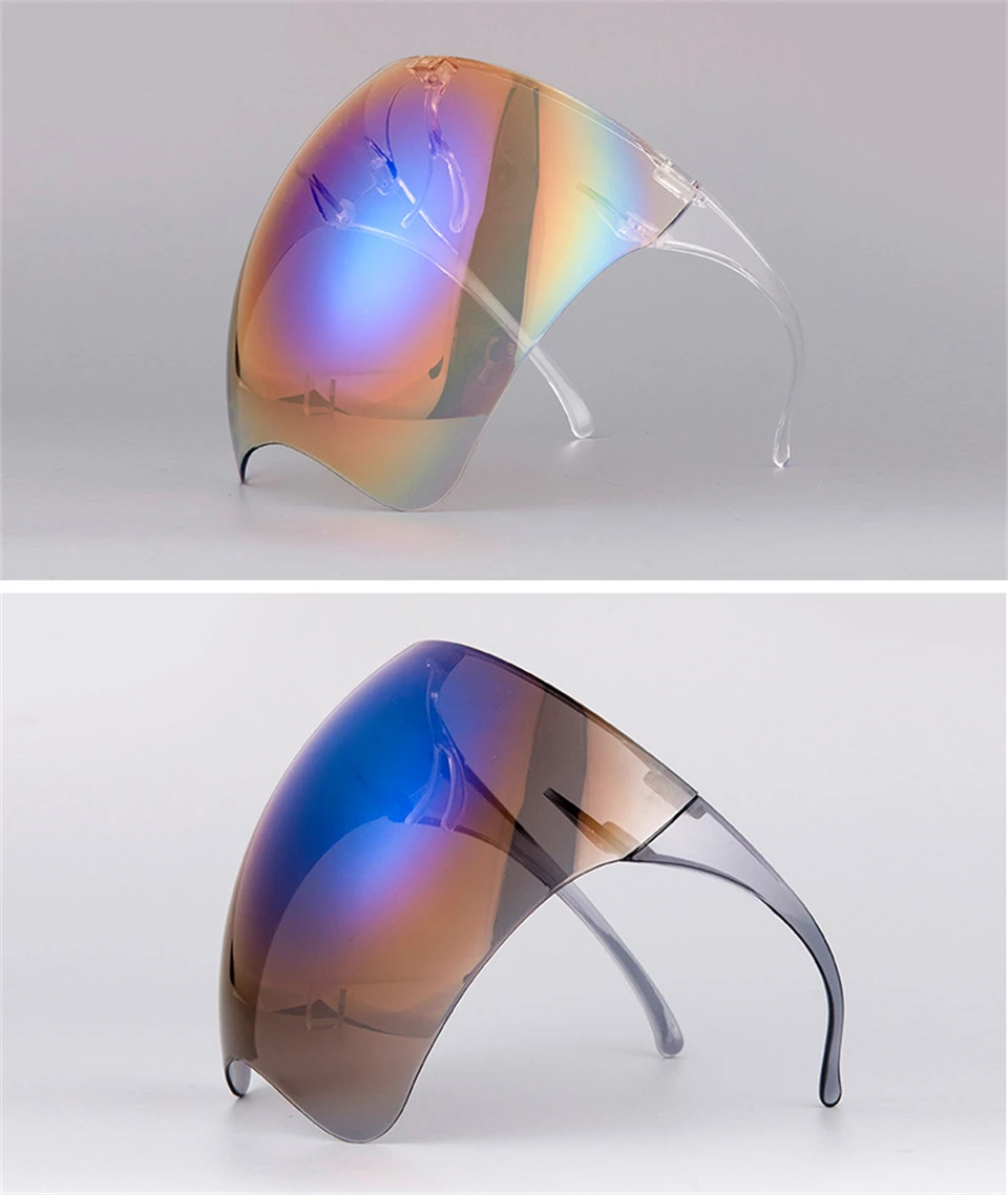 Oversized Faceshield Protective Glasses Goggles Men Women Anti-Spray Mask Protective Anti-Fogging Safety Sunglasses UV400 Shades