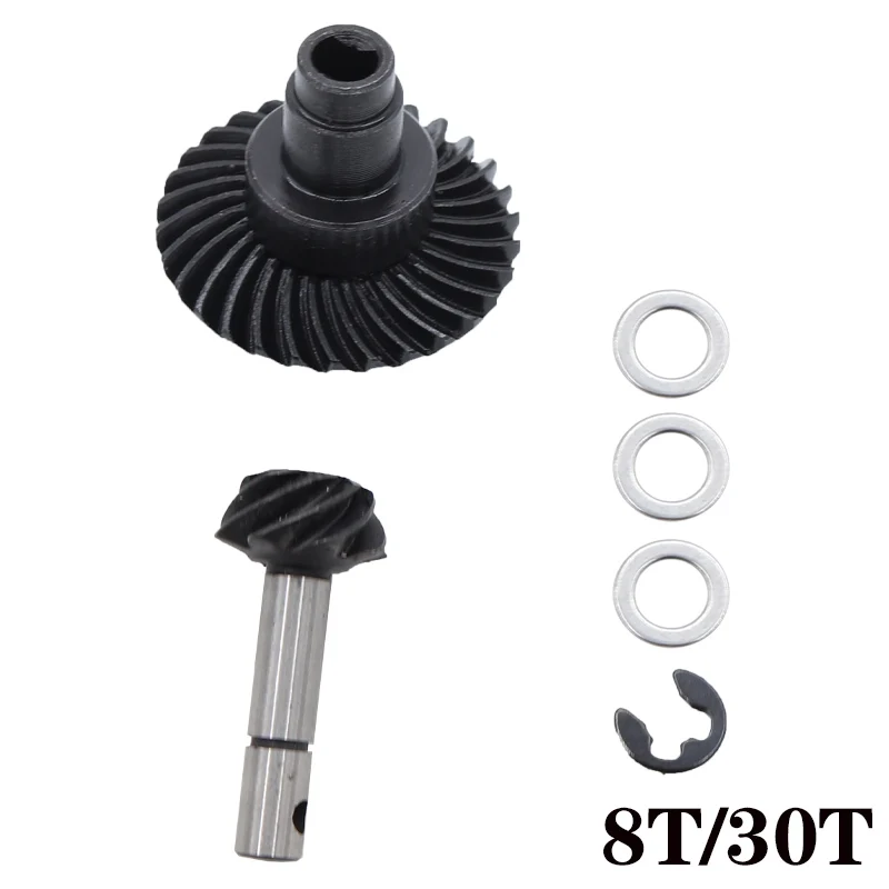 8T 24T/27T/30T/33T Steel Helical Bevel Axle Gear for 1/10 RC Crawler Axial SCX10 II III 90046 axi03014 RBX10 Capra 1.9 utb