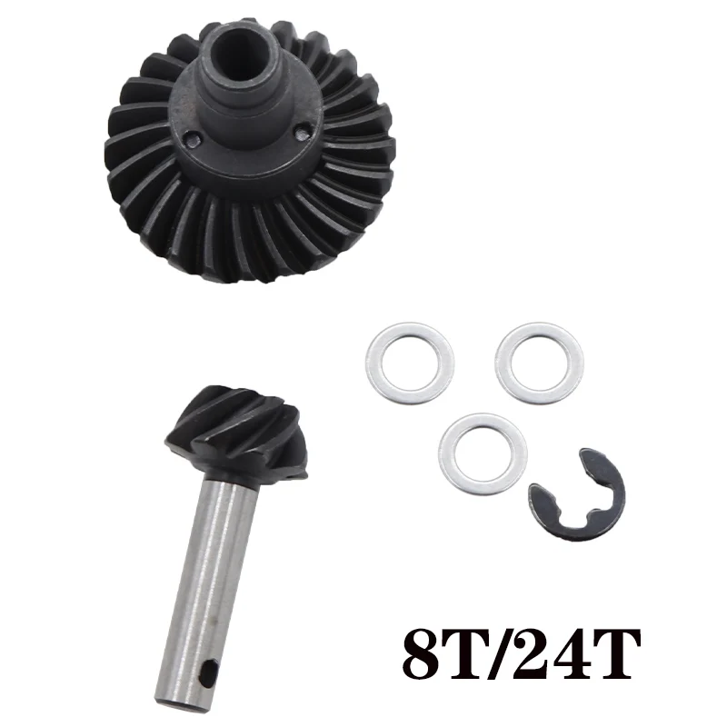 8T 24T/27T/30T/33T Steel Helical Bevel Axle Gear for 1/10 RC Crawler Axial SCX10 II III 90046 axi03014 RBX10 Capra 1.9 utb