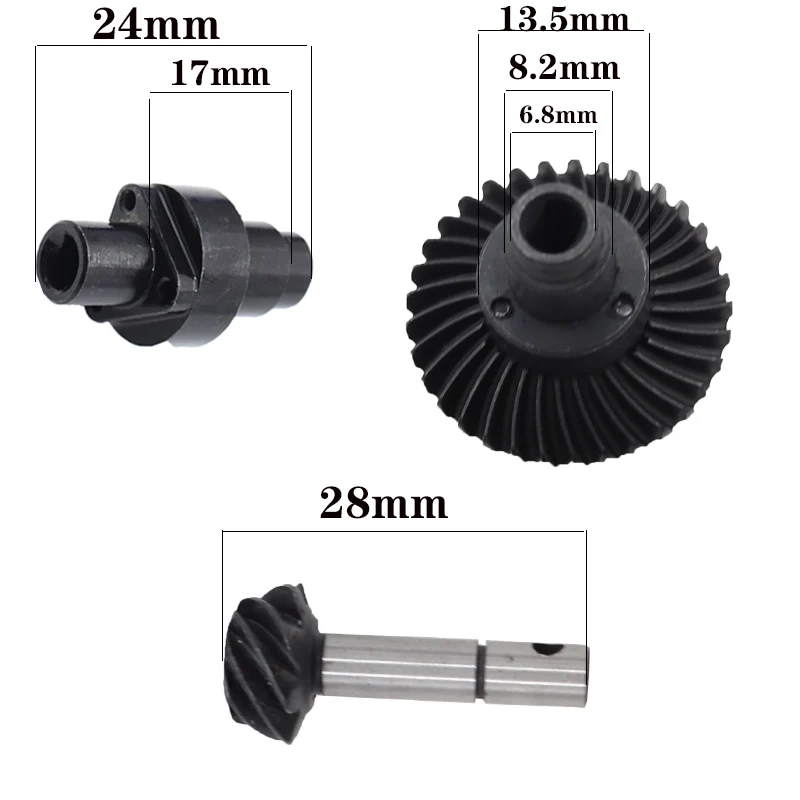 8T 24T/27T/30T/33T Steel Helical Bevel Axle Gear for 1/10 RC Crawler Axial SCX10 II III 90046 axi03014 RBX10 Capra 1.9 utb