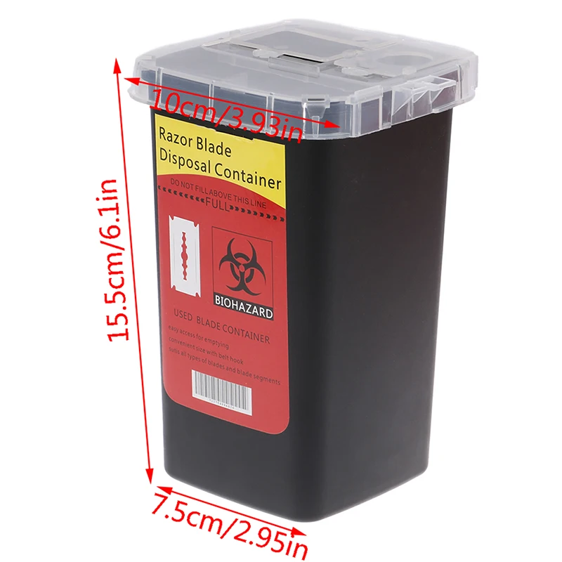 Barber Shop Accessories Feather Razor Blade Disposal Case Trash Can Easy to Be Cleaned Disposable Recycling Bin Box