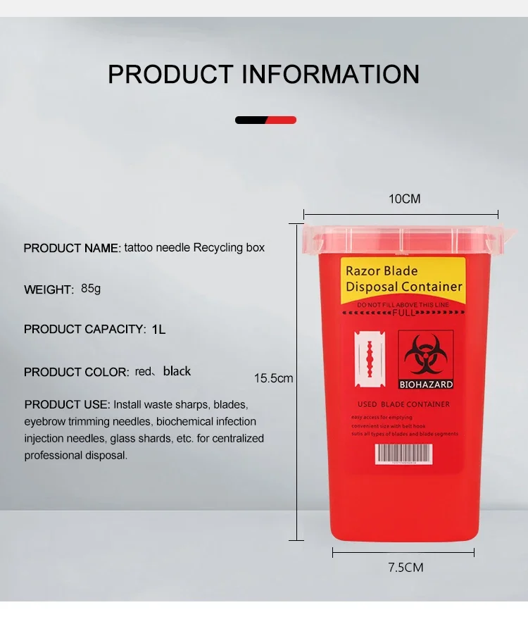 Barber Shop Accessories Feather Razor Blade Disposal Case Trash Can Easy to Be Cleaned Disposable Recycling Bin Box
