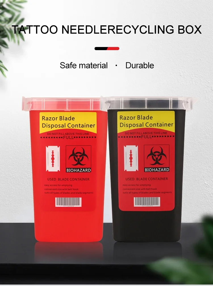 Barber Shop Accessories Feather Razor Blade Disposal Case Trash Can Easy to Be Cleaned Disposable Recycling Bin Box