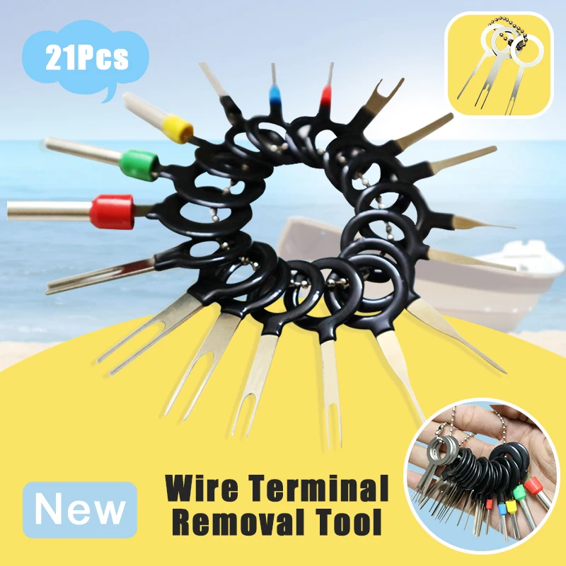 21Pcs Car Plug Terminal Removal Tool Pin Needle Retractor Pick Electrical Wire Puller Hand Tools Kit