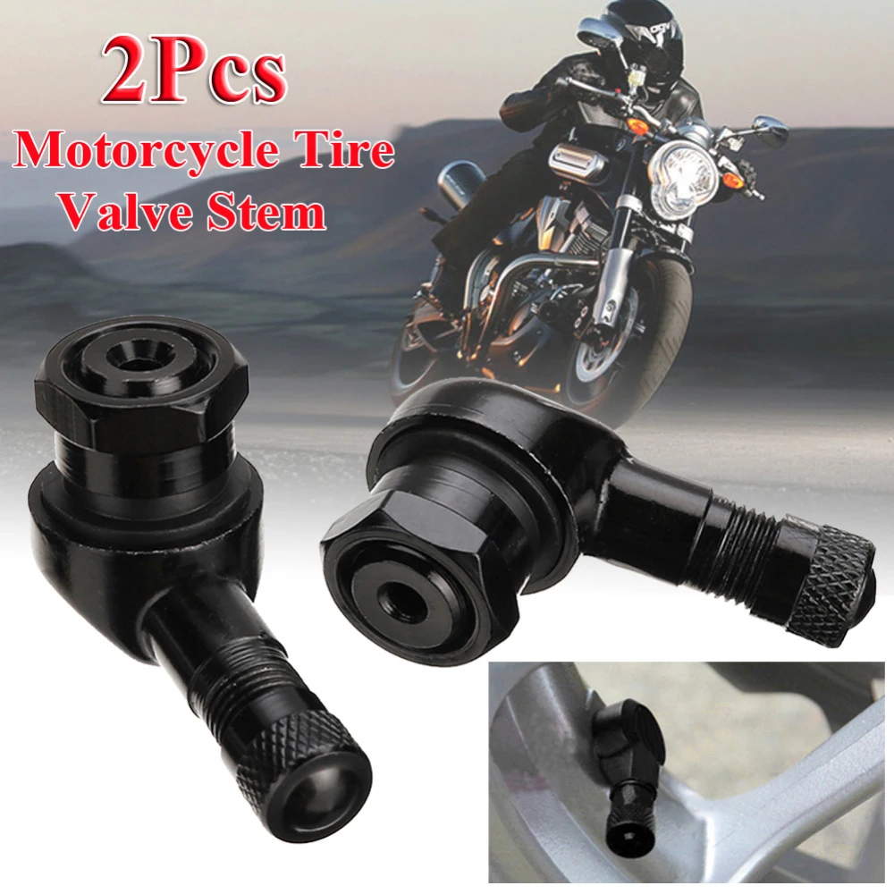 DSYCAR 2Pcs 90 Degree CNC Motorcycle Tire Valve Stems -Universal Motorcycle Aluminum Wheels Tire NCY Leak-proof TWPO Valve Caps