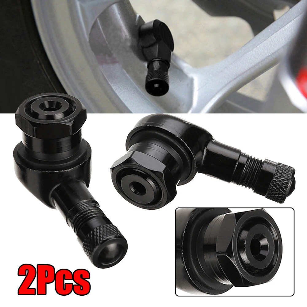 DSYCAR 2Pcs 90 Degree CNC Motorcycle Tire Valve Stems -Universal Motorcycle Aluminum Wheels Tire NCY Leak-proof TWPO Valve Caps