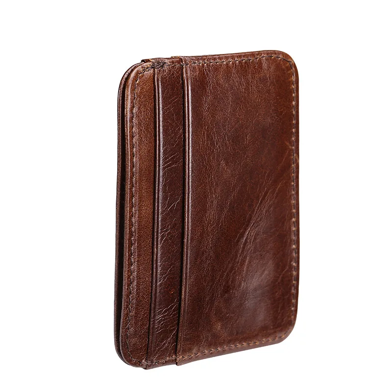 New Arrival Thin Vintage Men's Genuine Leather Small Wallet Slim Credit Card Holder Money Bag ID Card Case Mini Purse For Male
