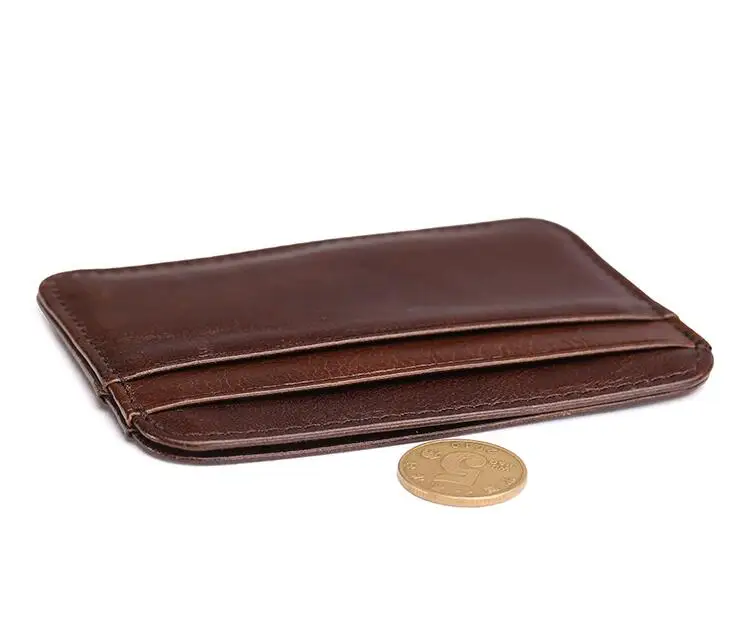 New Arrival Thin Vintage Men's Genuine Leather Small Wallet Slim Credit Card Holder Money Bag ID Card Case Mini Purse For Male