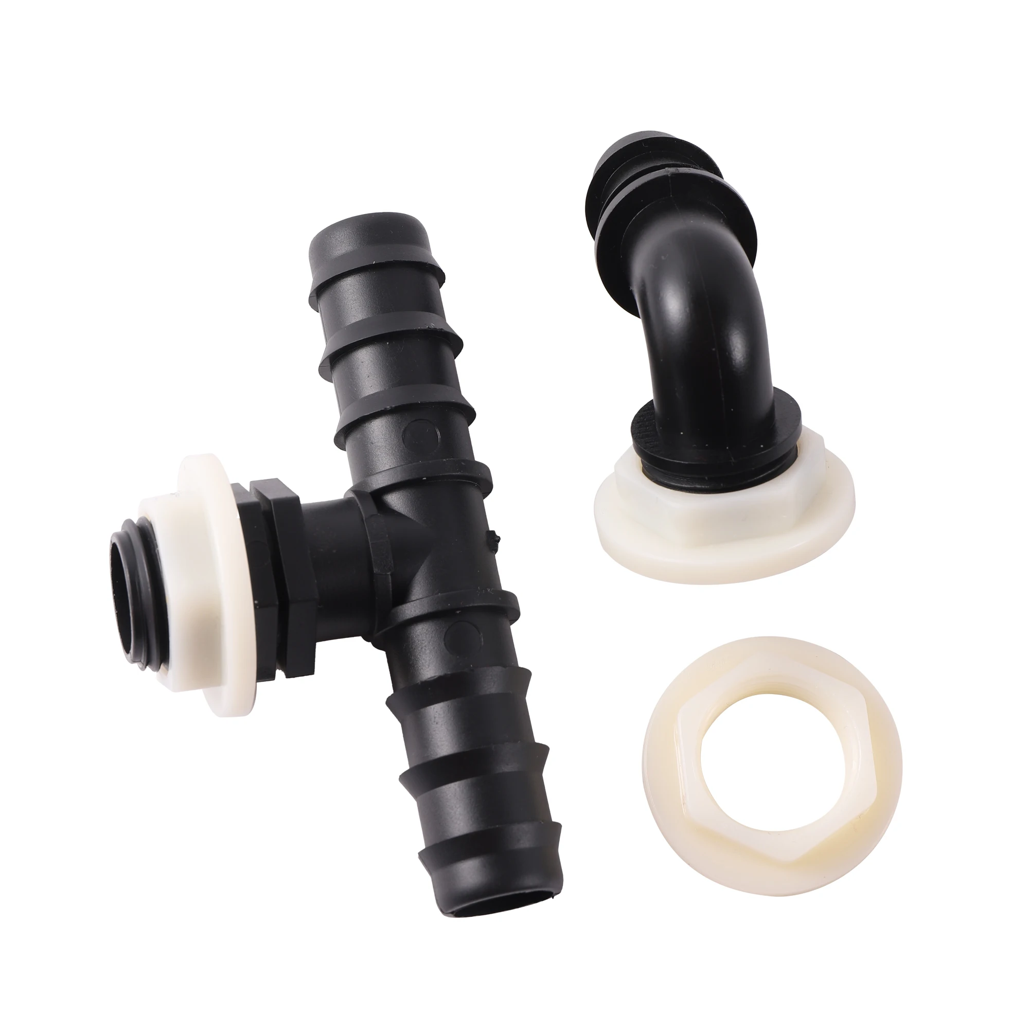 5Pcs Flange 1/2" Female Thread Plastic Nuts Lock Nut Outer Hexagon Fastening Nut With Sealing Ring Pipeline Water Tank Accessori