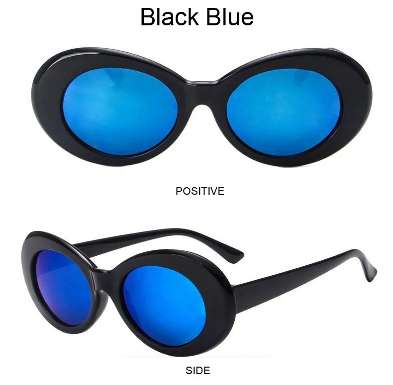 Kurt Cobain Round Sun Glasses Fashion Retro Oval Style Sunglasses Woman Ladies White Black Vintage Oculos De Sol Feminino