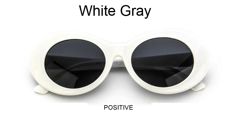 Kurt Cobain Round Sun Glasses Fashion Retro Oval Style Sunglasses Woman Ladies White Black Vintage Oculos De Sol Feminino